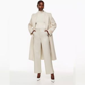 BNWT Aritzia Babaton Agency Leather Pant, Matte Pearl (Size 2)